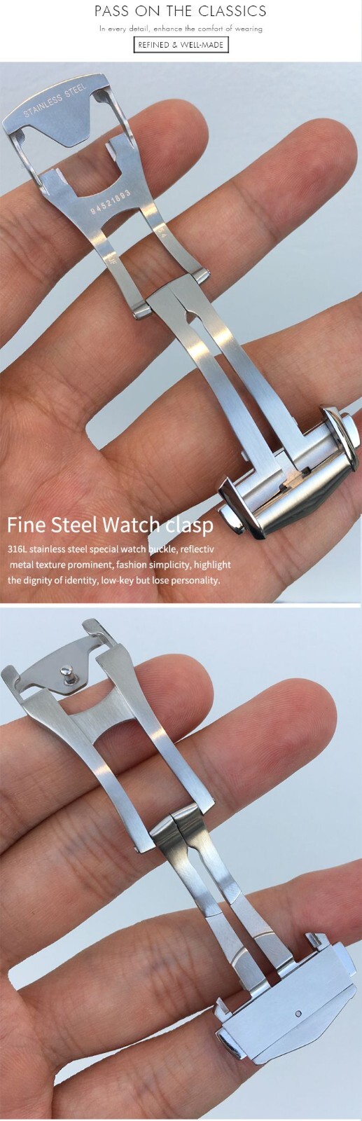 18mm High Grade Watch Band Folding Buckle Fits Omega Leather / Rubber Straps
