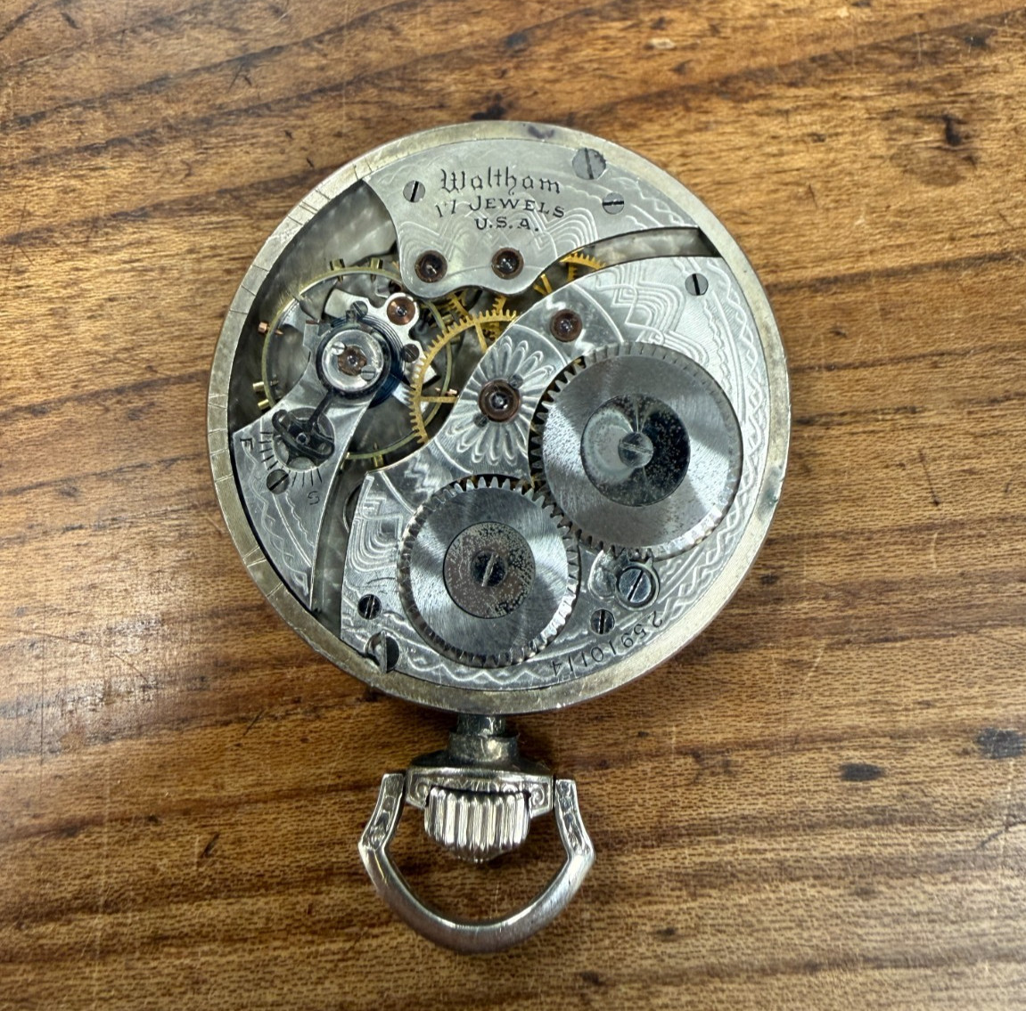 Antique 12s Waltham Grade 225 17 jewels Pocket Watch Movement For Parts