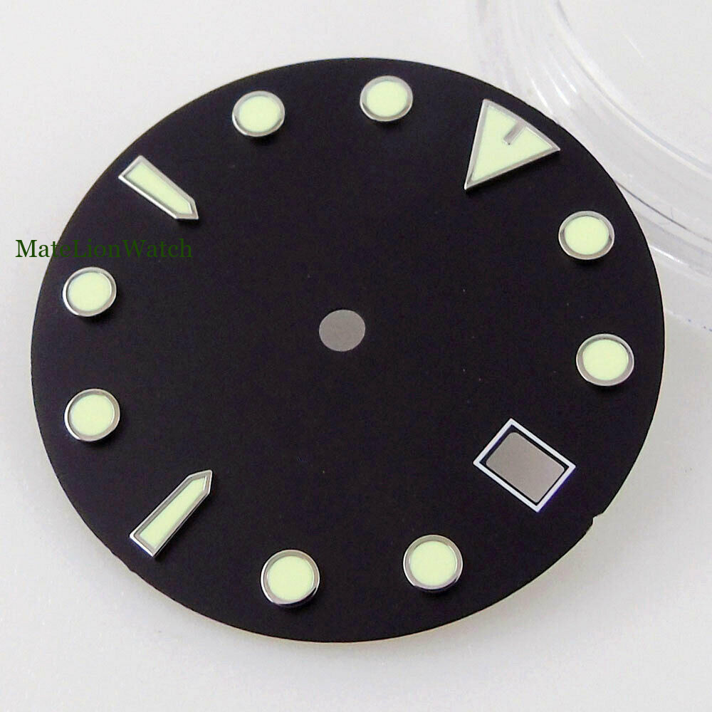 29mm For NH35/NH35A Sterile Watch Dial Date Window Black/Blue/Green 3/4 o’clock