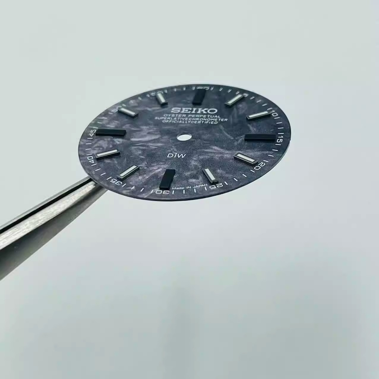 For Seiko 28.5mm Watch Dial Luminous Fit NH35 NH36 Movement Carbon Black Lod Mod