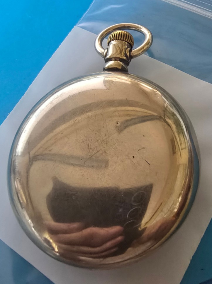 VINTAGE 18 SIZE CRESCENT POCKET WATCH SWING OUT CASE PENDANT & LEVER SET