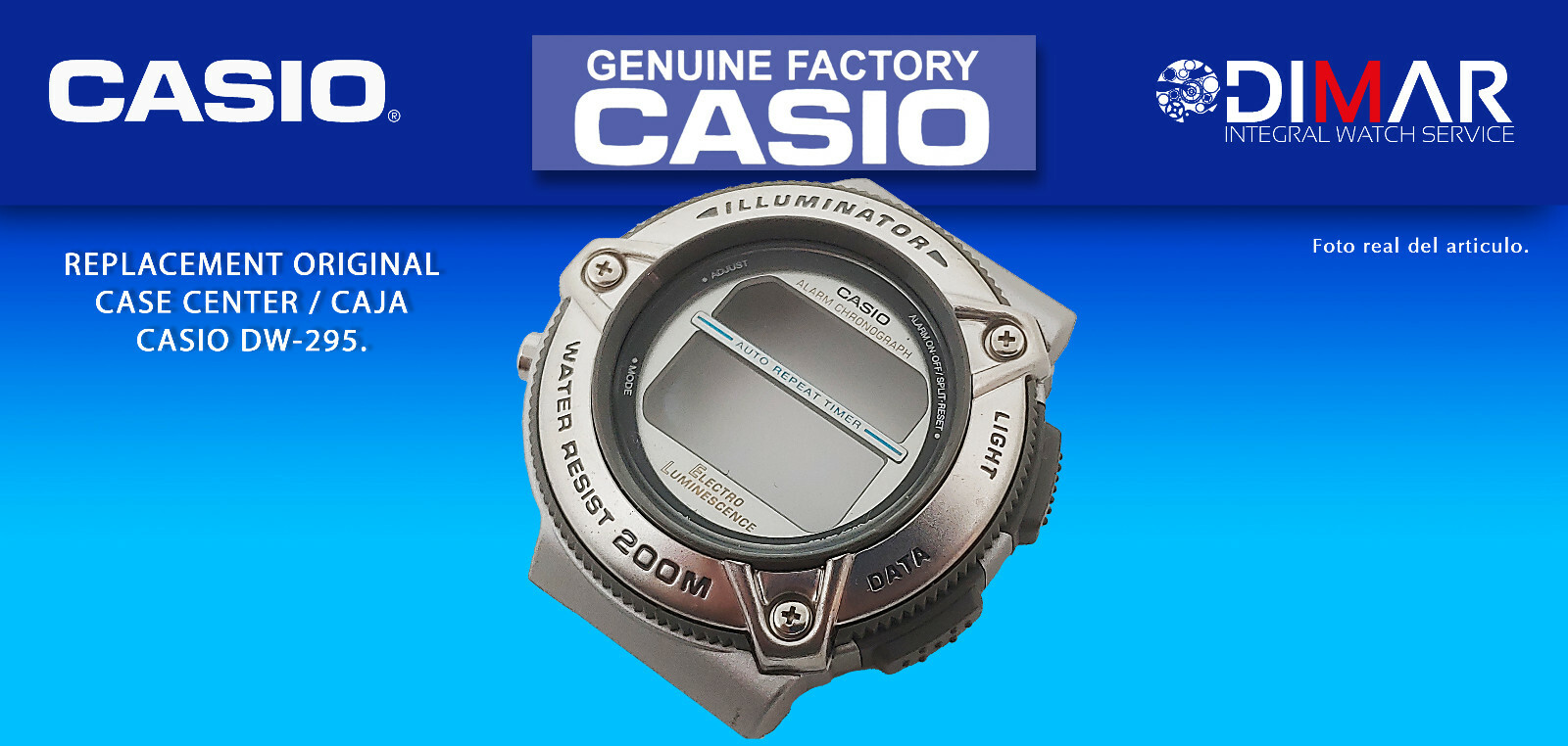 Original Vintage Replacement Caja/Case Center Casio DW-295, NOS
