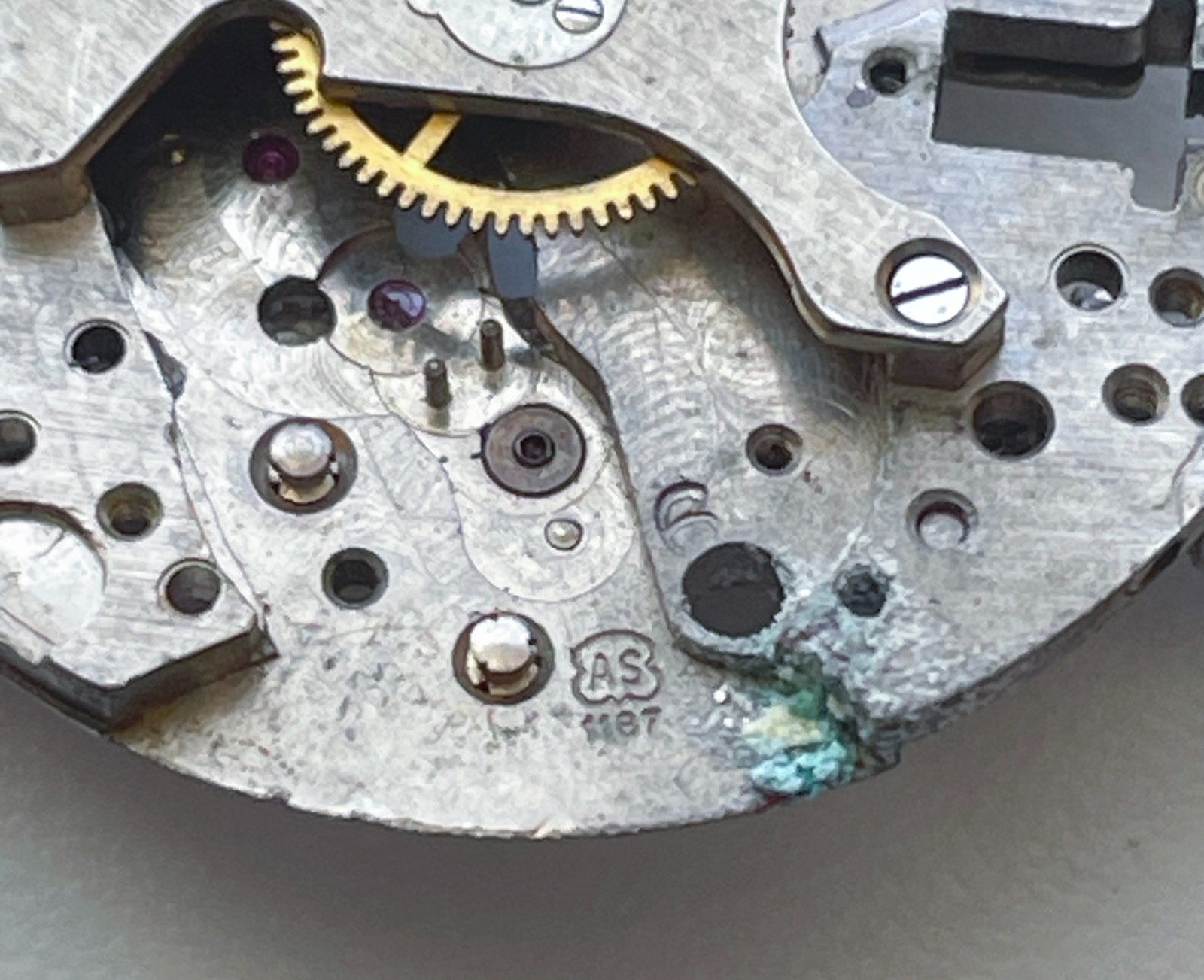 Vintage Pastor Watch Co 17 Jewels Movement Dial Swiss As 1187 Parts Repair