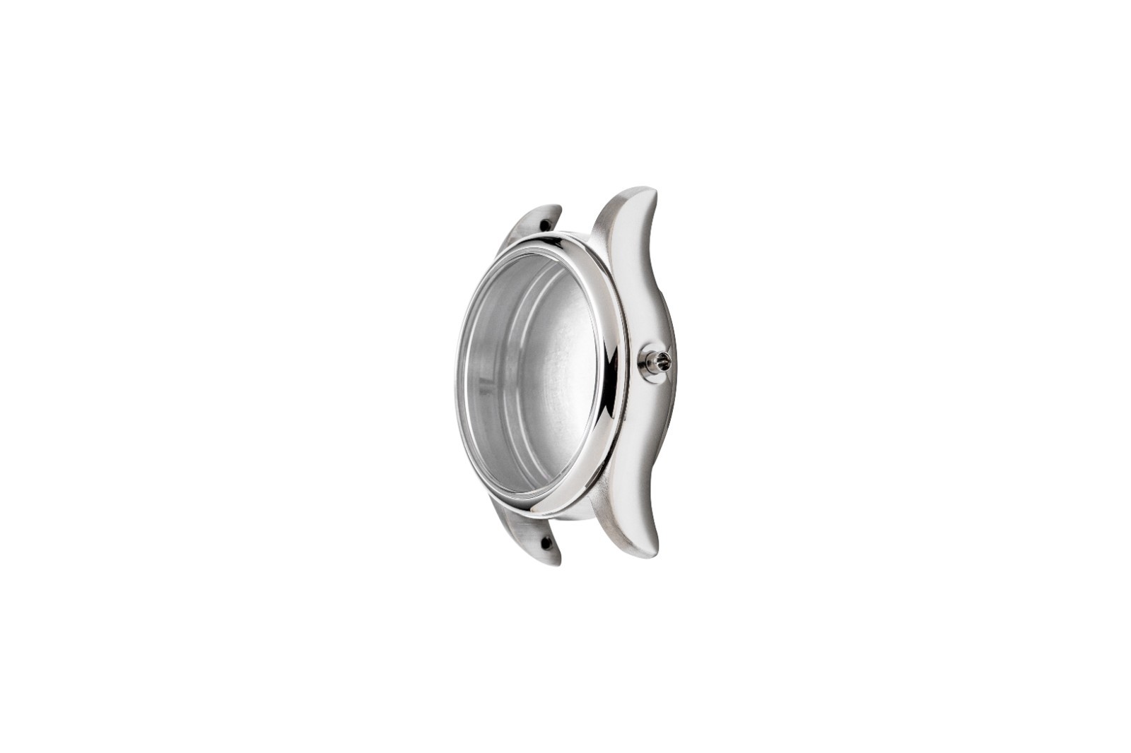 28mm glass Watch Case back cover fit ETA 585 waterproof ring Silver