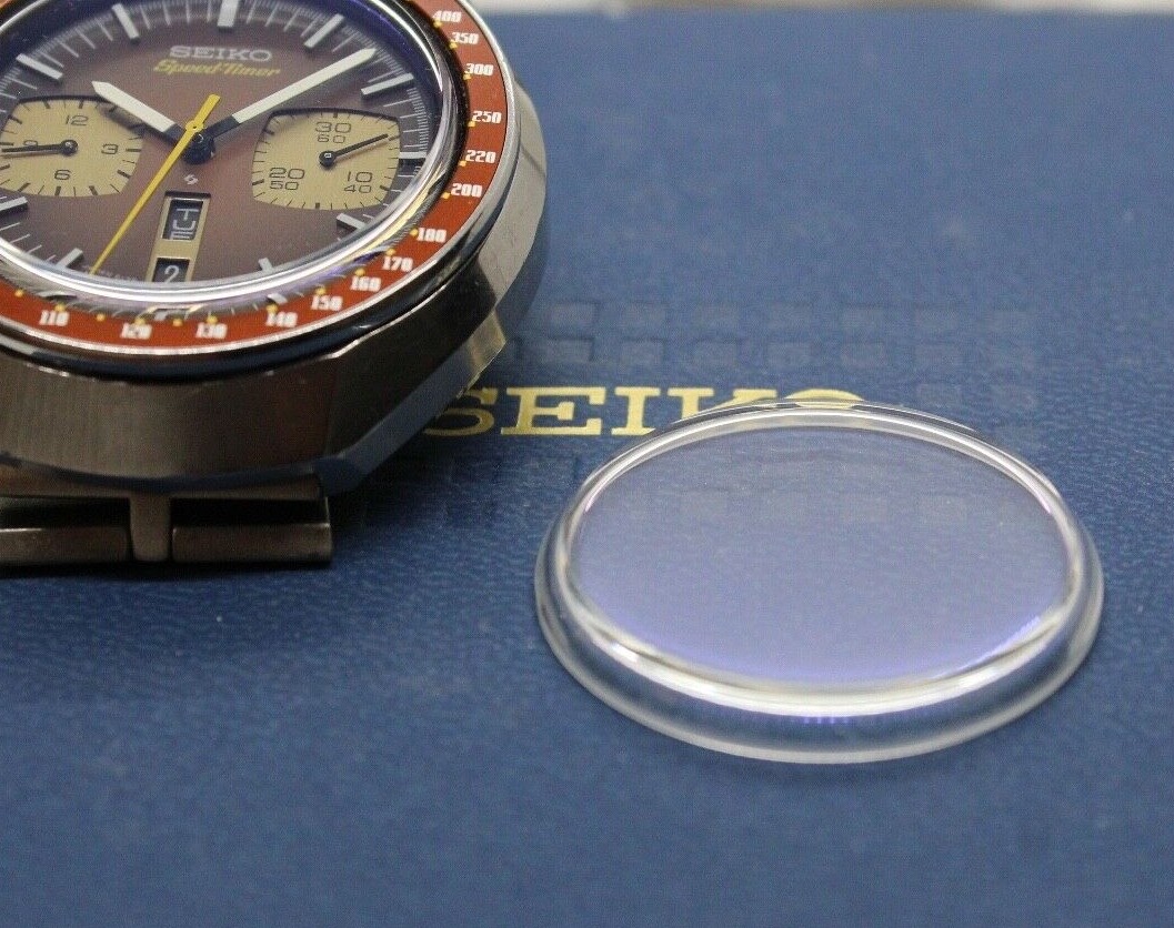 Blue Mineral Glass Crystal SEIKO 6138 6138-0040 6138-0049 Bullhead 340W14GN