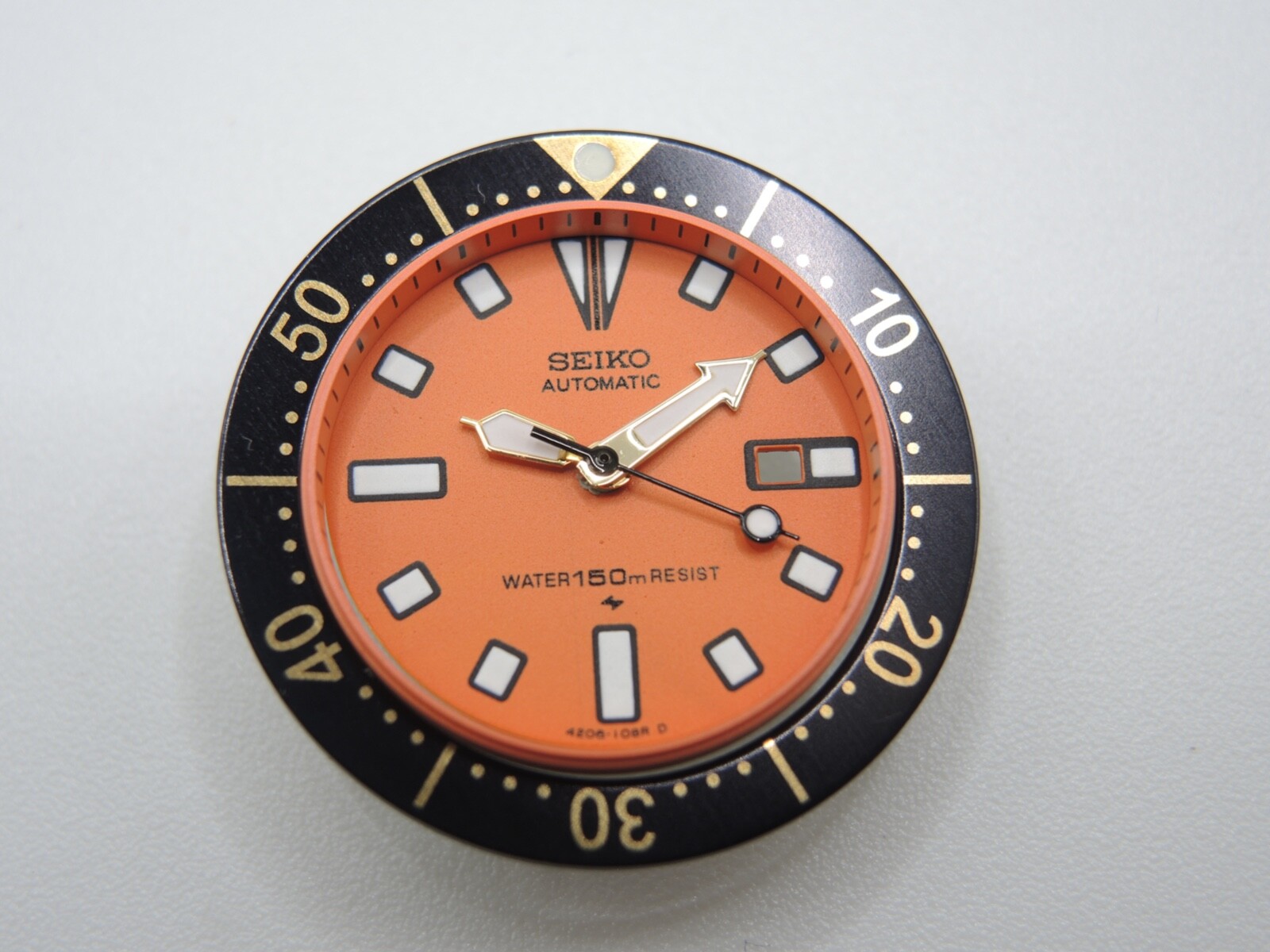 NEW ORANGE DIAL,HANDS,BLACK/GOLD INSERT SMALL DIVERS 4205-014A/014B LADIES WATCH
