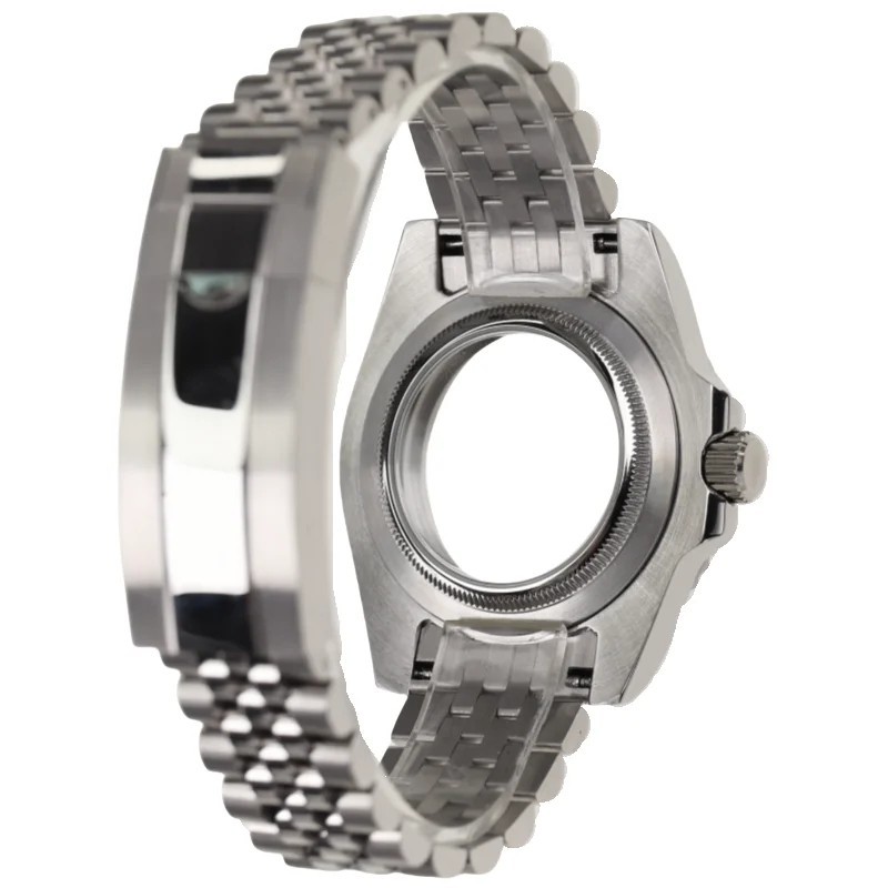GMT Yacht Watch Case Sapphire Crystal Slide Clasp for NH34 NH35 NH36 Mods