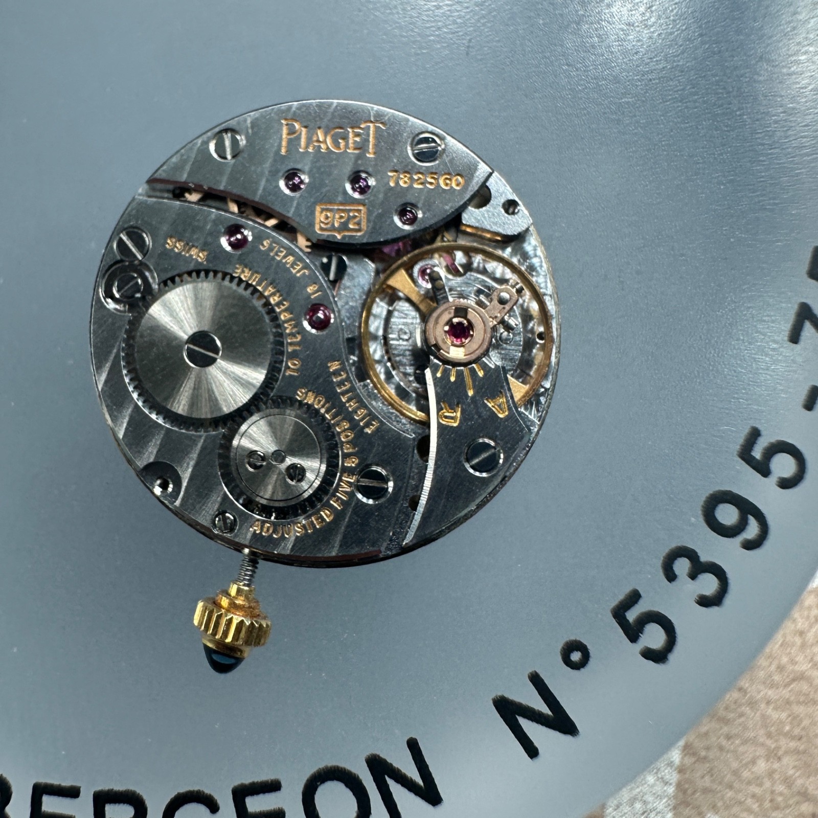 Piaget Watch Movement 9P2 Working Original Crown Dial Hands