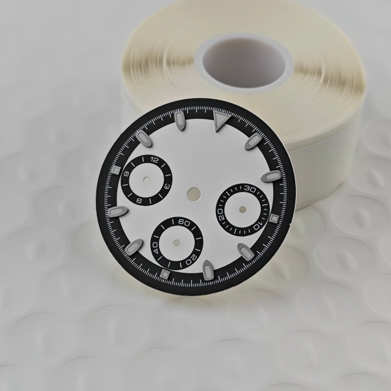 29.5mm Black White Watch Dial Green Luminous for Vk63 Movement Watch Parts
