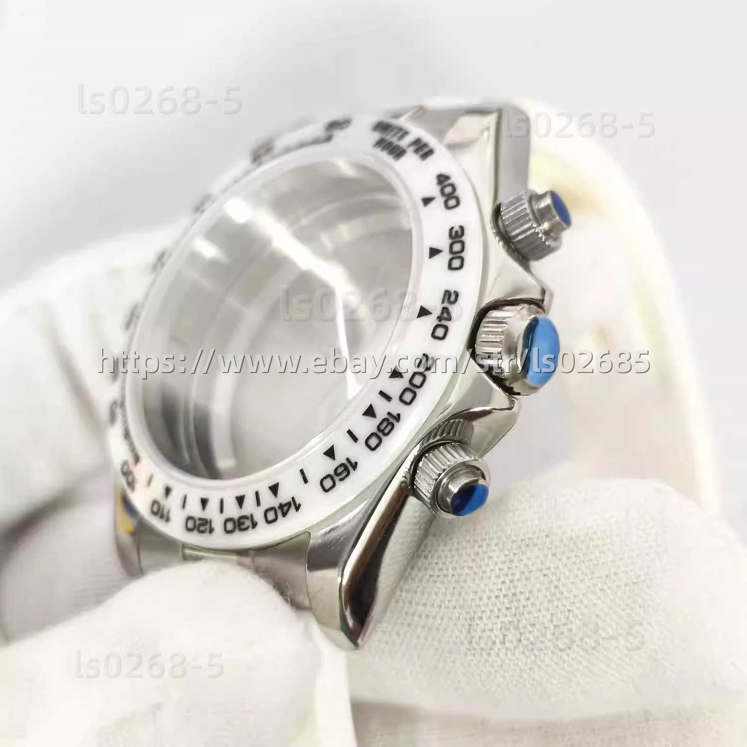 39mm VK63 Watch Case + Rubber Strap Fit Quartz Movement Fine Steel