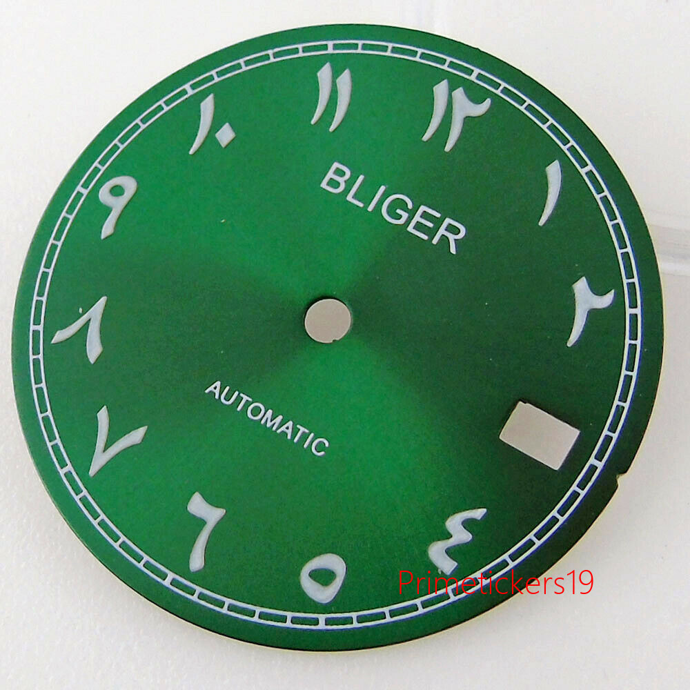 Bliger 29mm Purple/Pink/Blue/Green/Black Watch Dial Green Lume Fit NH35A NH36A