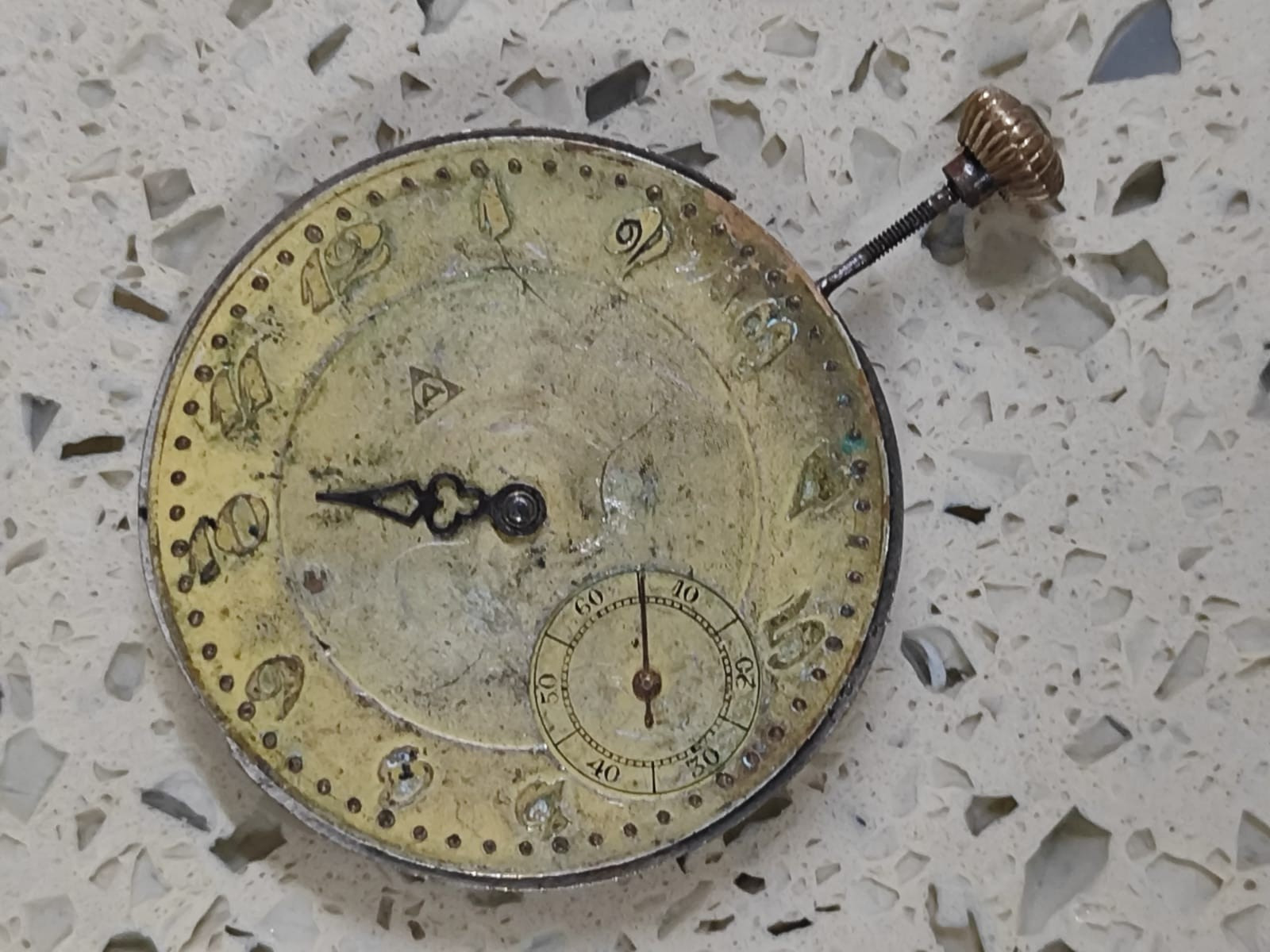 1950 Vintage Vintage used Pocket Watch Movement Alpina 277A Not Work