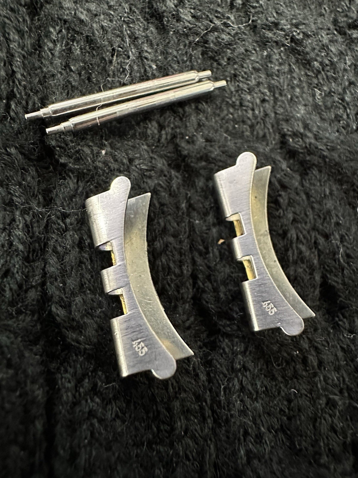 Genuine Rolex 455 End Links 18k Gold & Stainless Steel 20mm Lot 1.