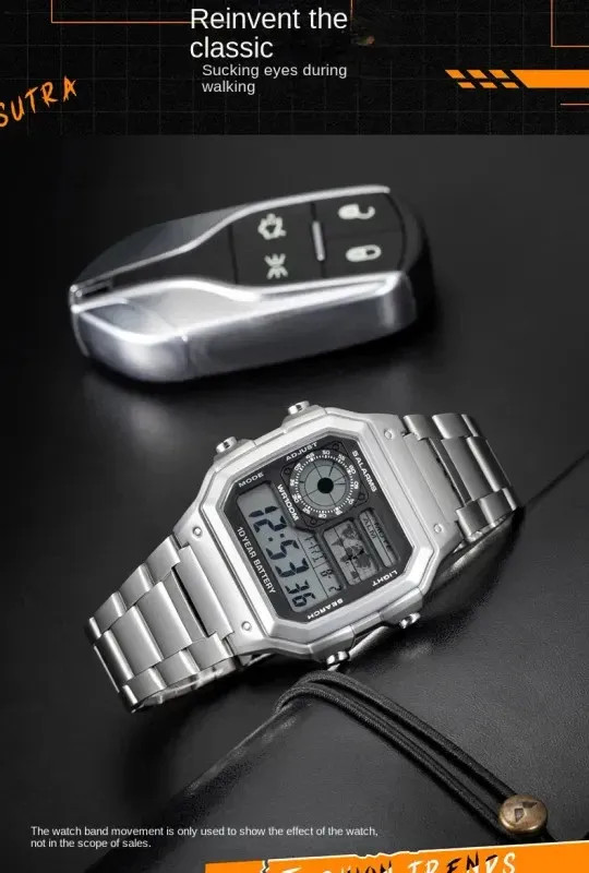All Metal Watch Case for Ca.sio AE1200 3299 Silver Glass Waterproof Ring Genuine
