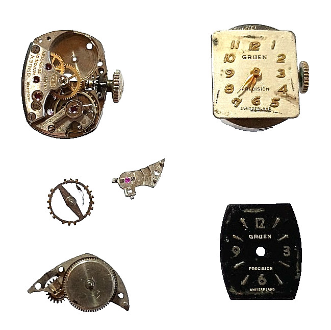 Gruen 275 Watch Parts Lot Watchmaker Repair parts