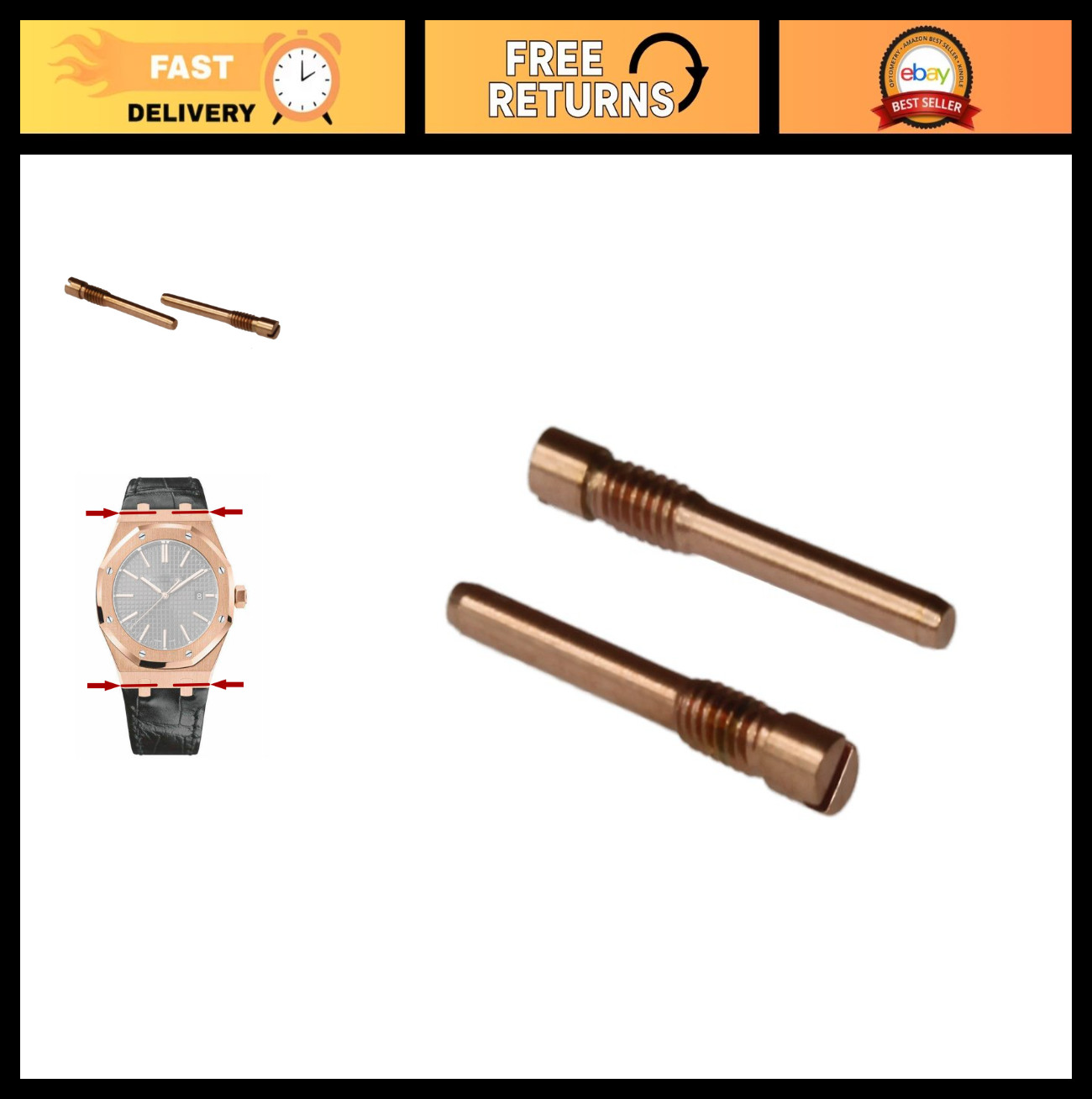 Short Watch Screw Tube for 41mm Royal Oak Case Lug Connector Band/Strap