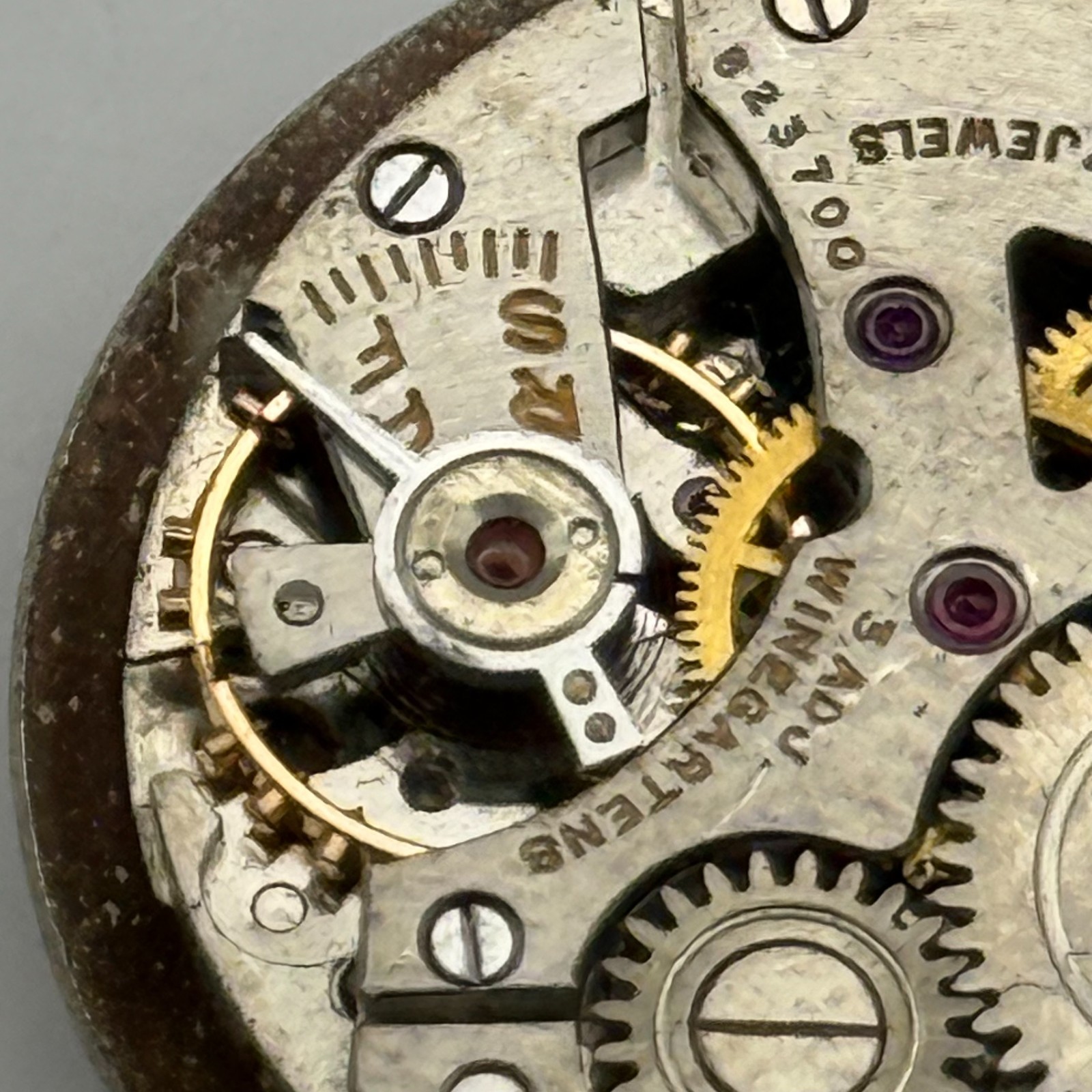 Winegartens London Watch Movement Running 17 Jewels Manual Wind Parts 23.5mm