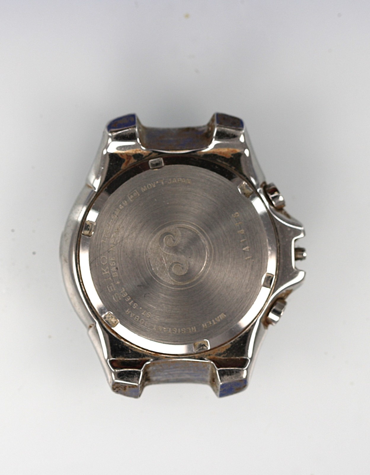 Seiko Watch Men 7T32-6M49 Silver Gold Stainless Steel 100m Battery NON-WORKING