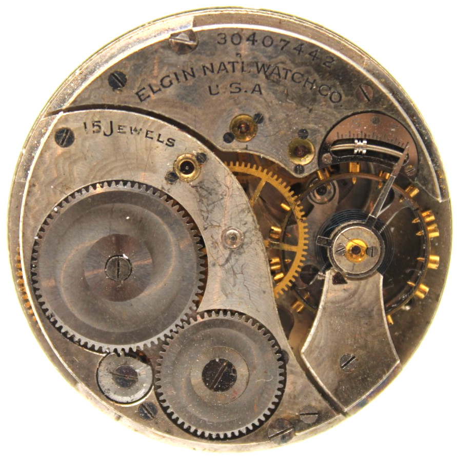 1928 ELGIN POCKET WATCH MOVEMENT 30407442 GRADE 315 12s 15j (RP)