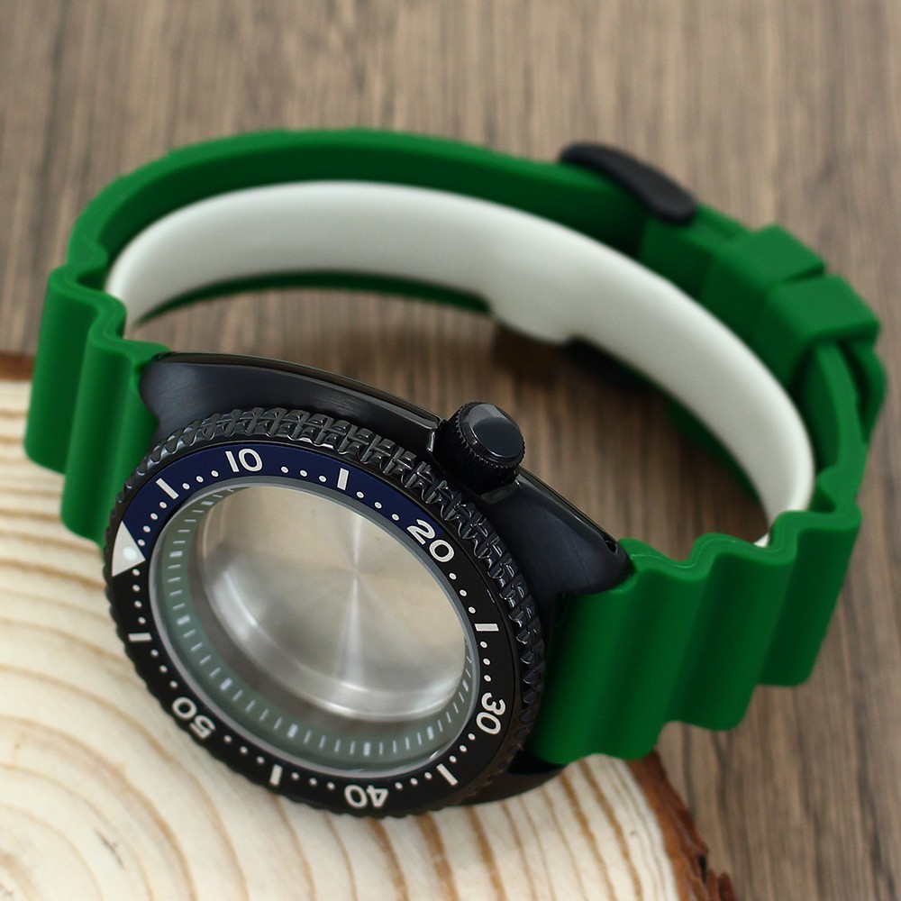 45mm Modify Turtle SKX009 Mod Watch Case Strap Sapphire 10ATM For Seiko NH35 36