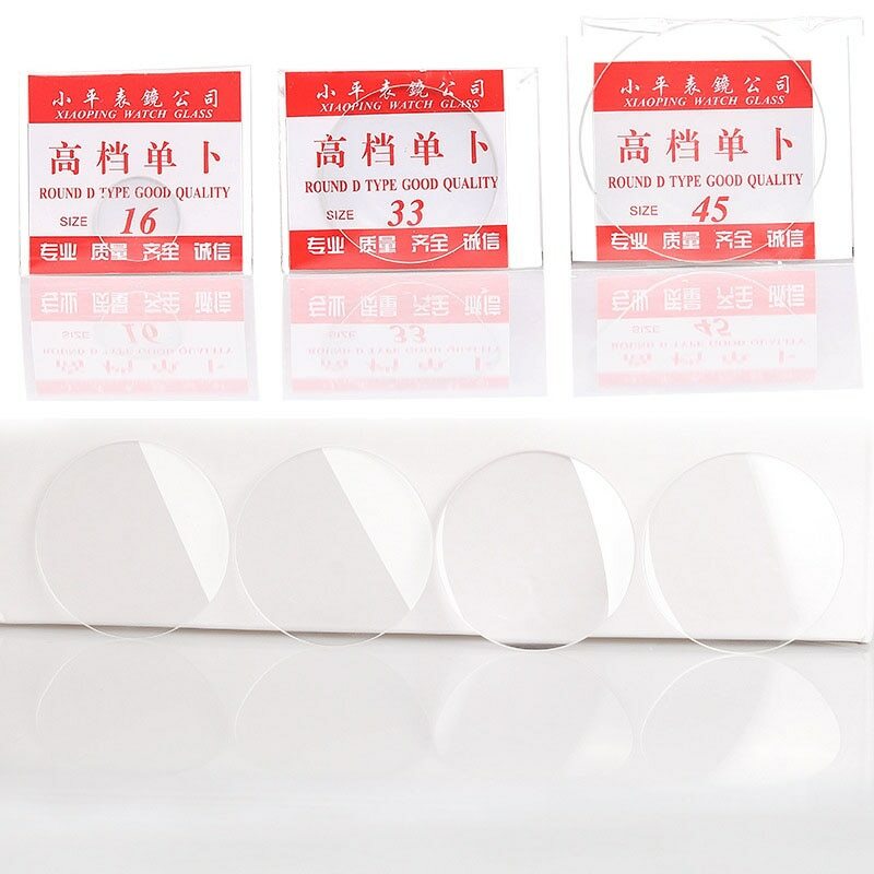 2PCS Clear Single Convex Replacement Watch Glass 16mm-45mm Watch Dial Lens Tool