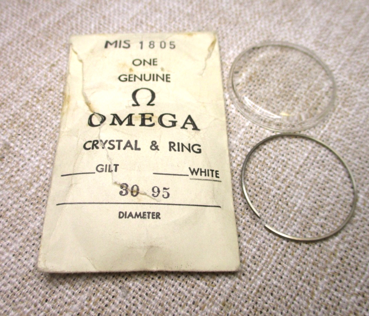 Omega Crystal w/ Retainer Ring 30.95mm, open package