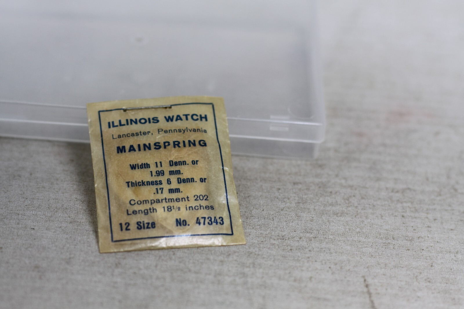 Illinois 16 Size Mainspring Pocket Watch Part #47309 58M