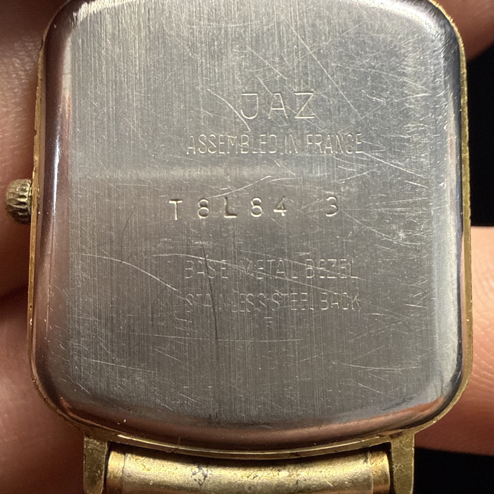 Men’s JAZ Paris France Rectangle Date Watch With Speidel Bracelet Running