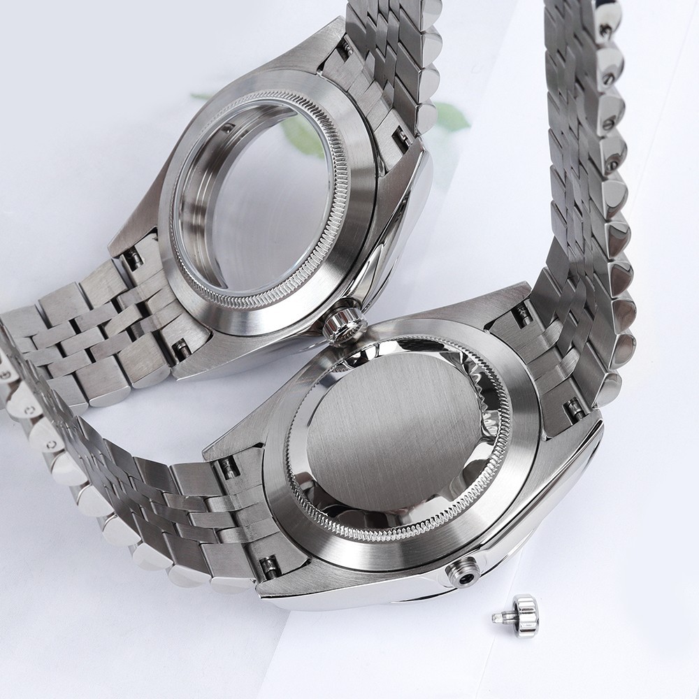 36mm/39mm Oyster Pilot Watch Case Band Sapphire Fluted Bezel For Seiko NH35 NH36