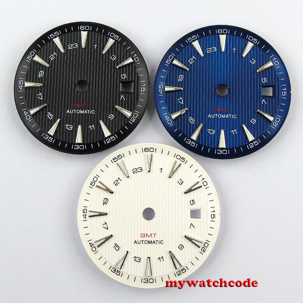 31mm pure sterile black white blue dial fit GMT mingzhu 3804 3804 mens watch