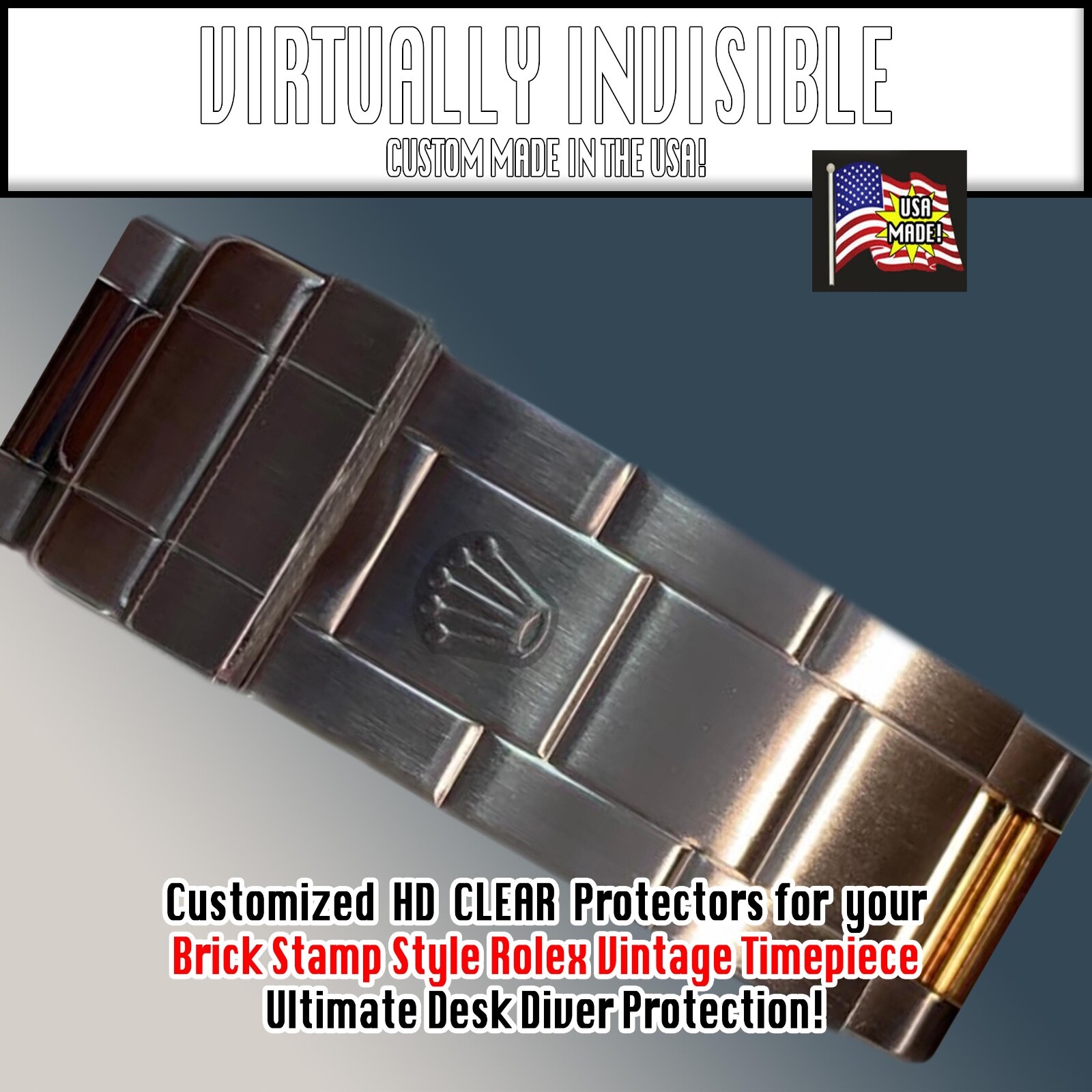 For-Rolex Submariner Vintage HD Protectors Brick Clasp, Bezel, Crystal, Sides x2