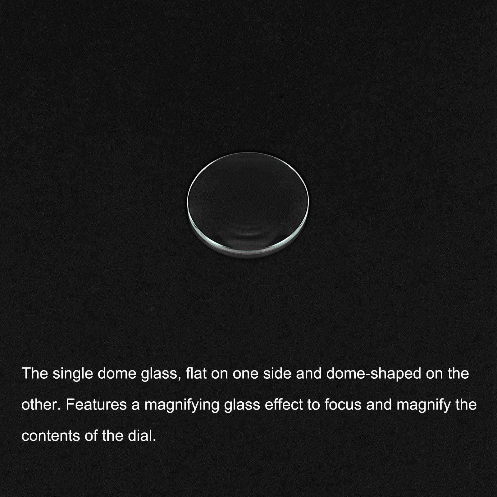 8pcs 16mm Dia. Glass Crystal Lens Watch, 1.35mm Edge Thickness