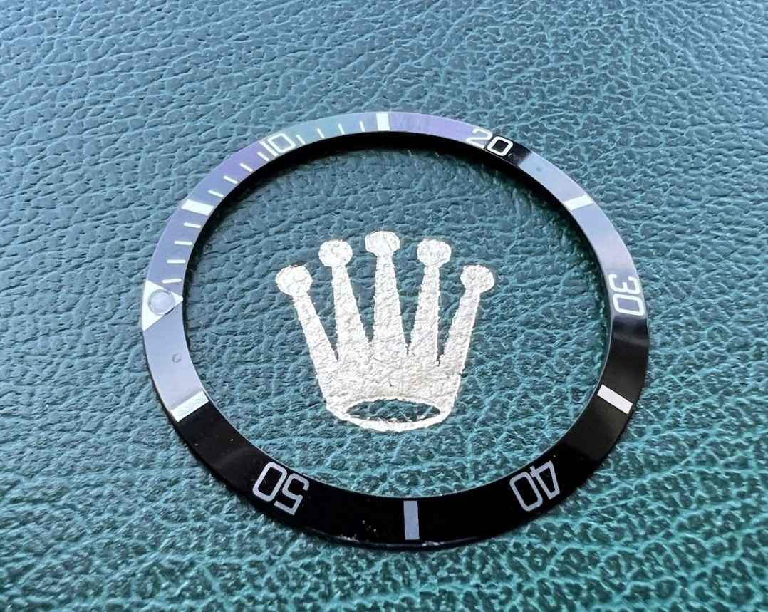 Genuine Rolex Submariner 5512 5513 1680 1665 Pointed 4 Black Bezel Insert #1449
