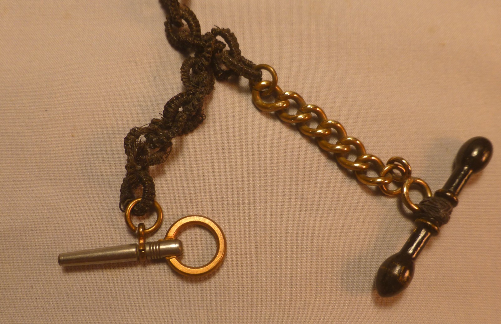 Vintage Pocket Watch Mournig Braiding Hair Chain -BEST OFFER-