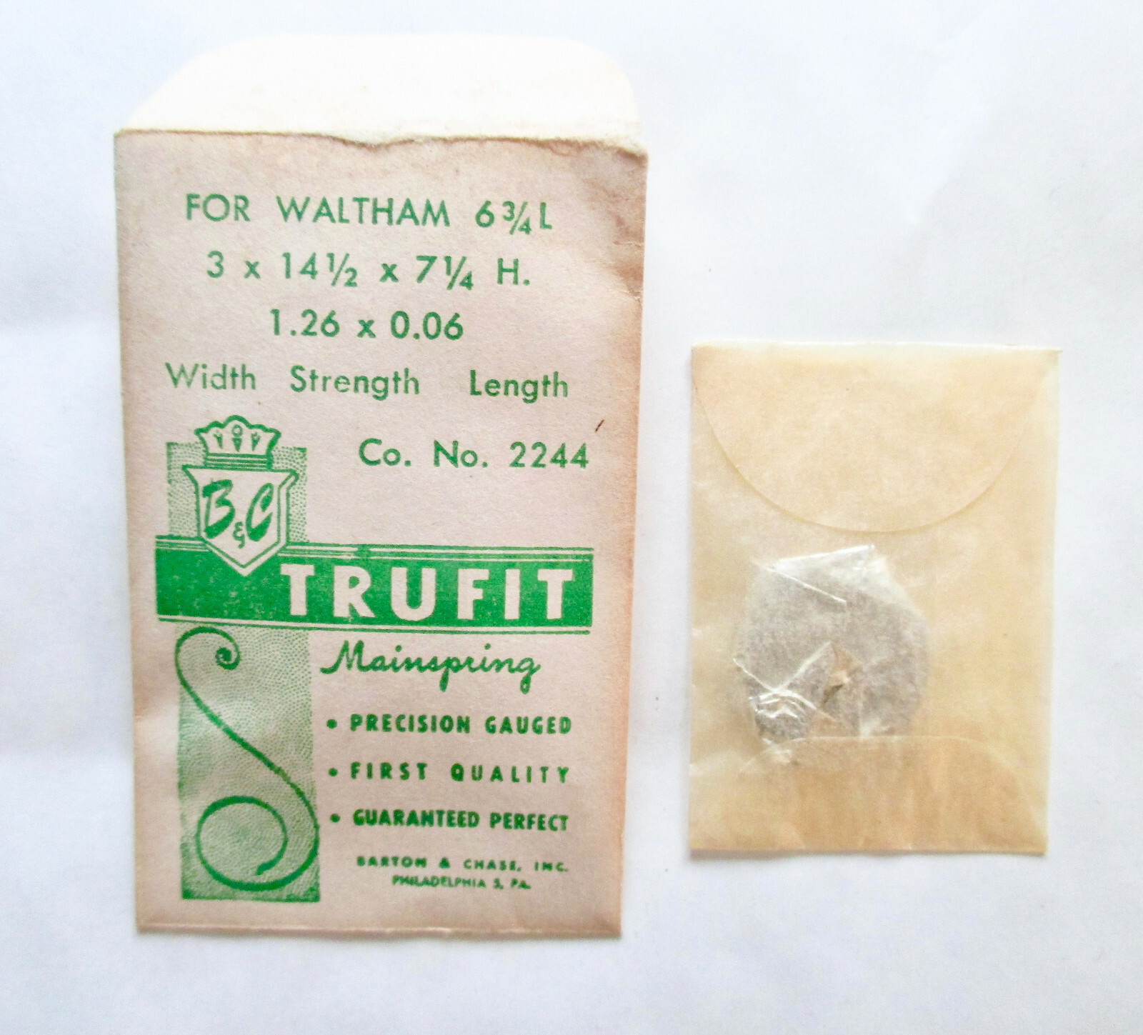 Barton & Chass Trufit Molla Principale Per Waltham 6 3/4 L ( Molla Da Cilindro)