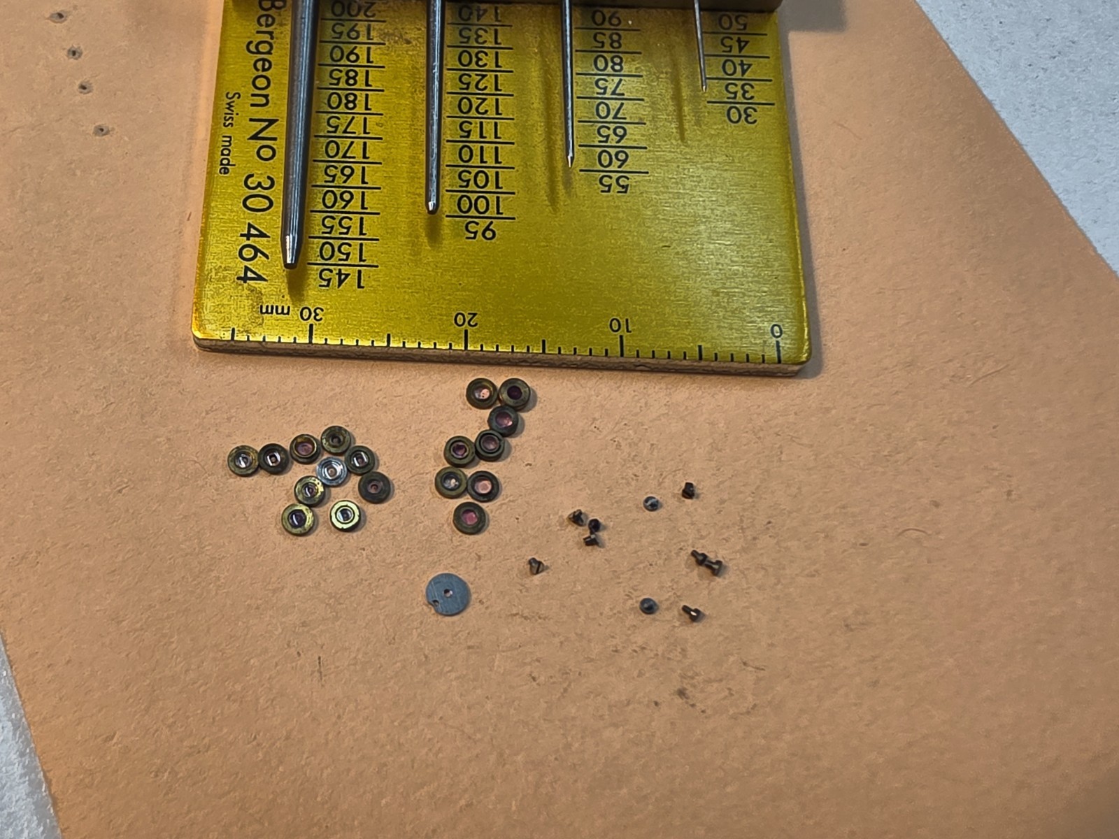 Lot Of NOS Elgin Mixed 0s-3/0, & 4/0 Pocket Watch Hole & Cap Jewels, Screws