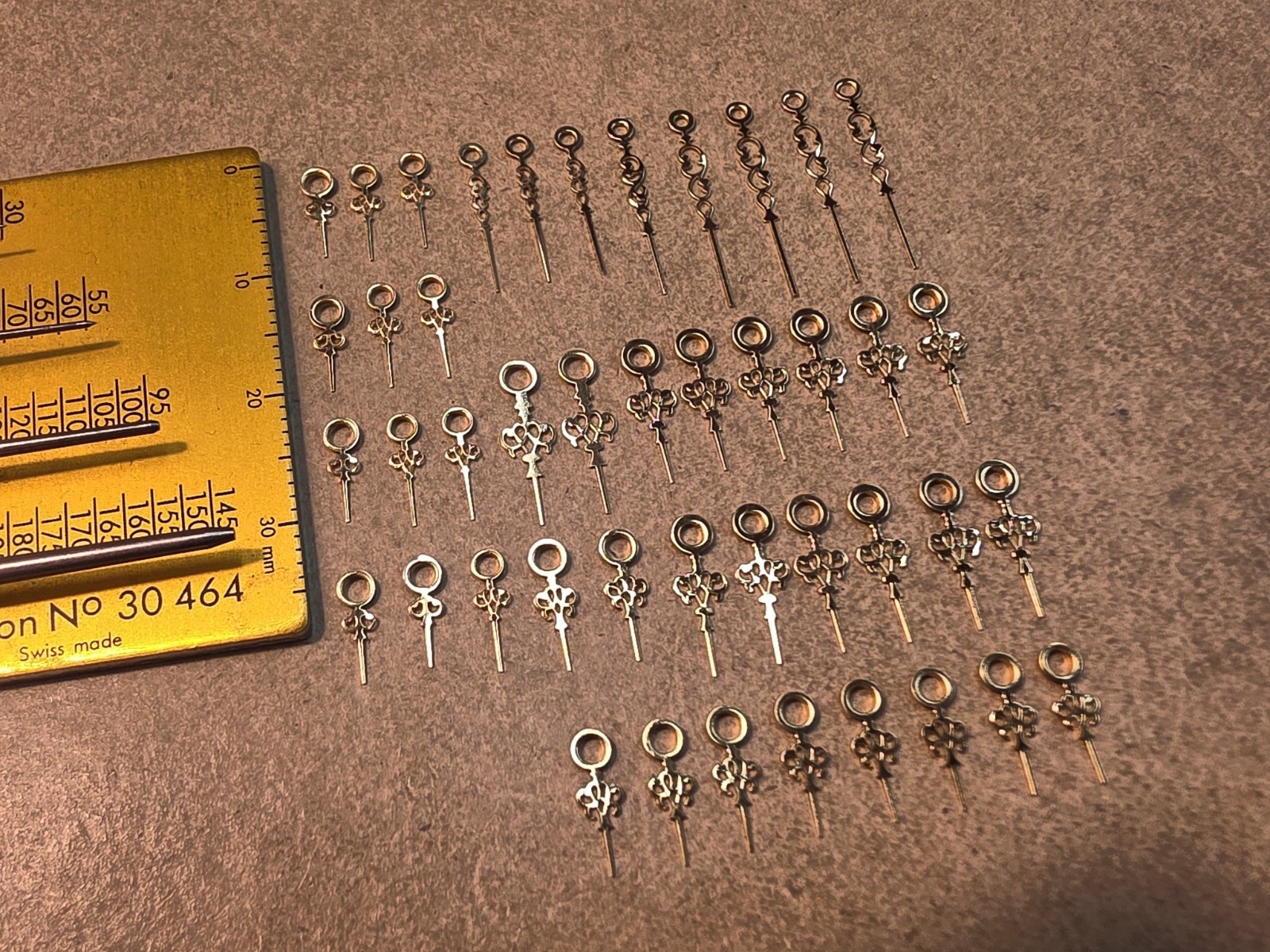 Lot Of 44 Mixed Vintage NOS Gilt Louis Wristwatch Hands-Variety Of Lengths/Sizes