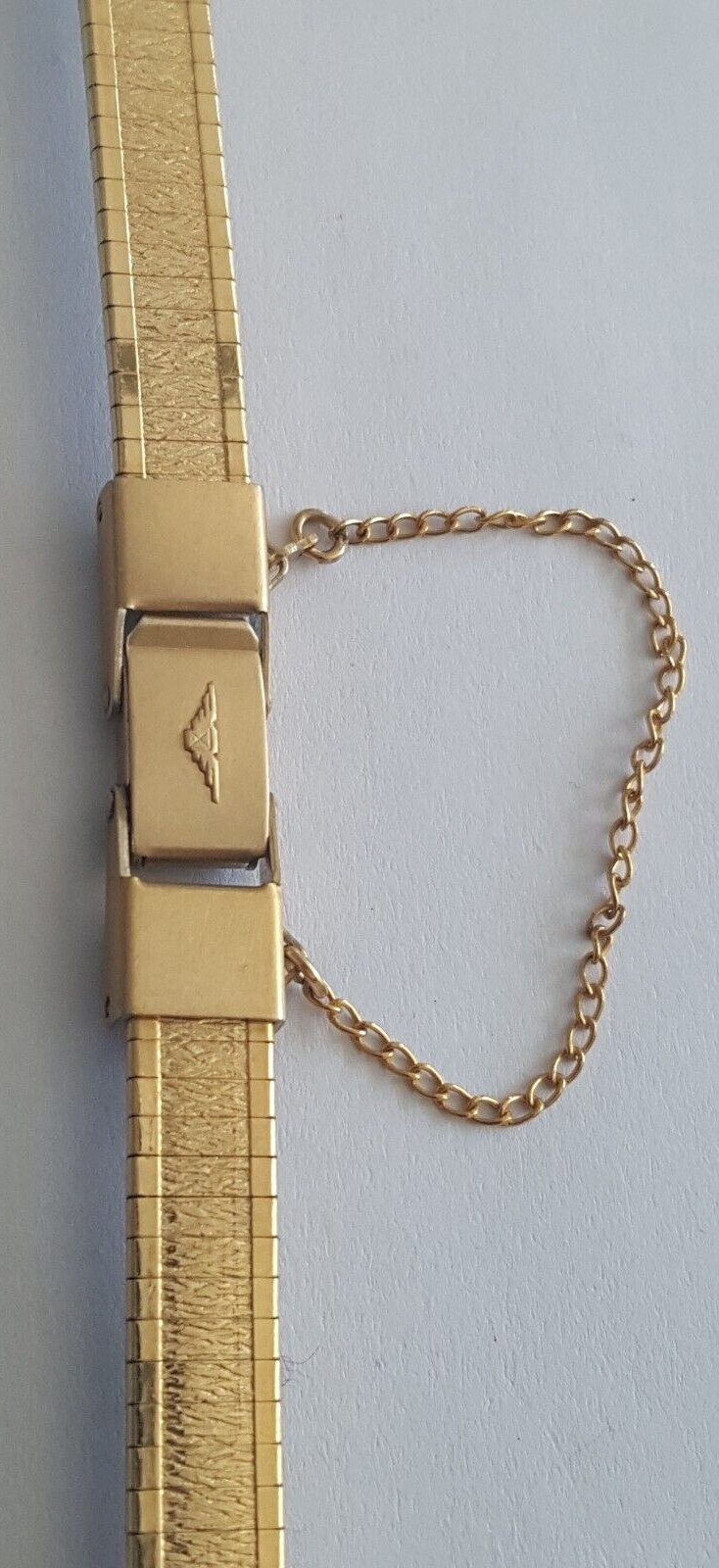 Longines Gold Plated Watch Bracelet With Safety Clasp Chain