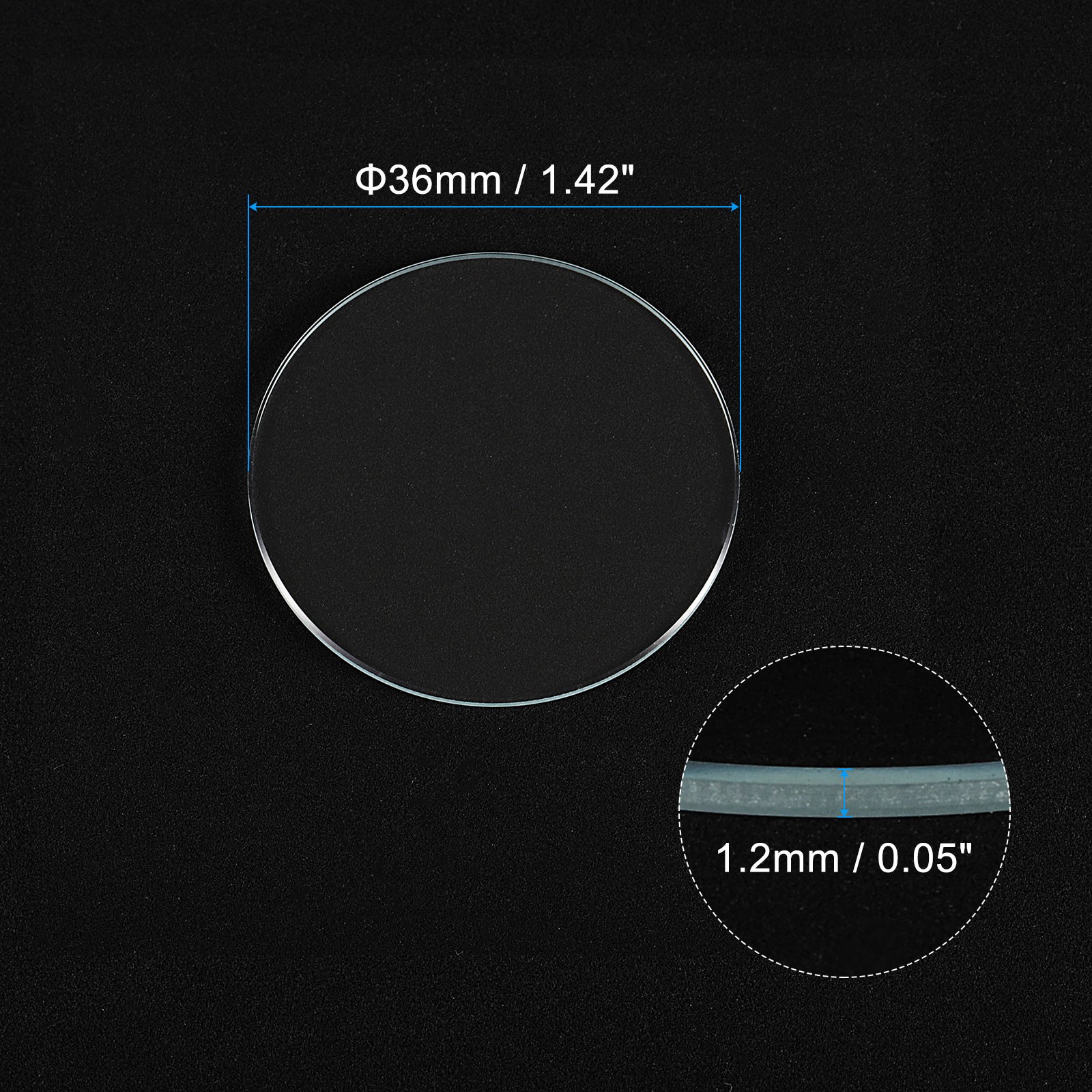 12pcs Watch Crystal Glass Lens 36mm Flat Round Glass Watch Face Crystals Lens