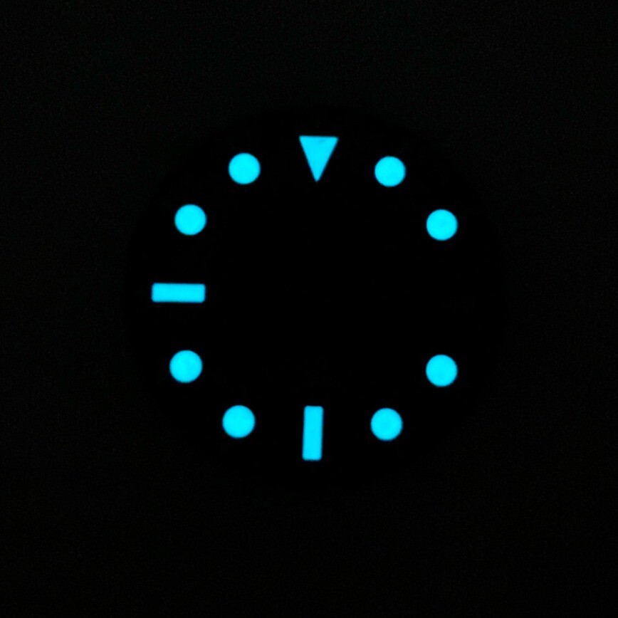 NH34 Dial 28.5mm GMT 4-Hand Dial No Logo Blue Lume for NH34 Movement Watch Dial