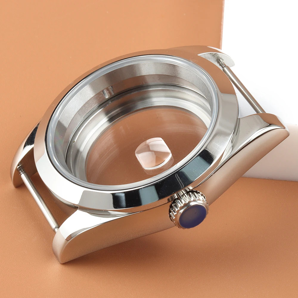 36mm 39mm Watch Case Round Flat Edge For NH35 NH36 28.5mm Dial Steel Date
