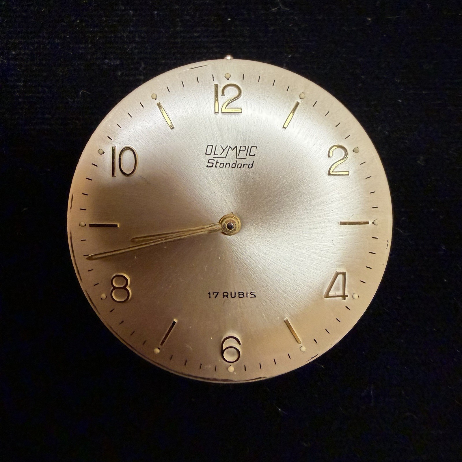 Vintage Olympic Standard 17 Rubis 17j Watch Movement & Dial 1950’s Parts Repair