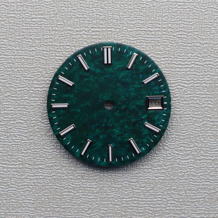 28.5MM Mechanical Watch Dial Green Luminous Dial For NH35 Movement