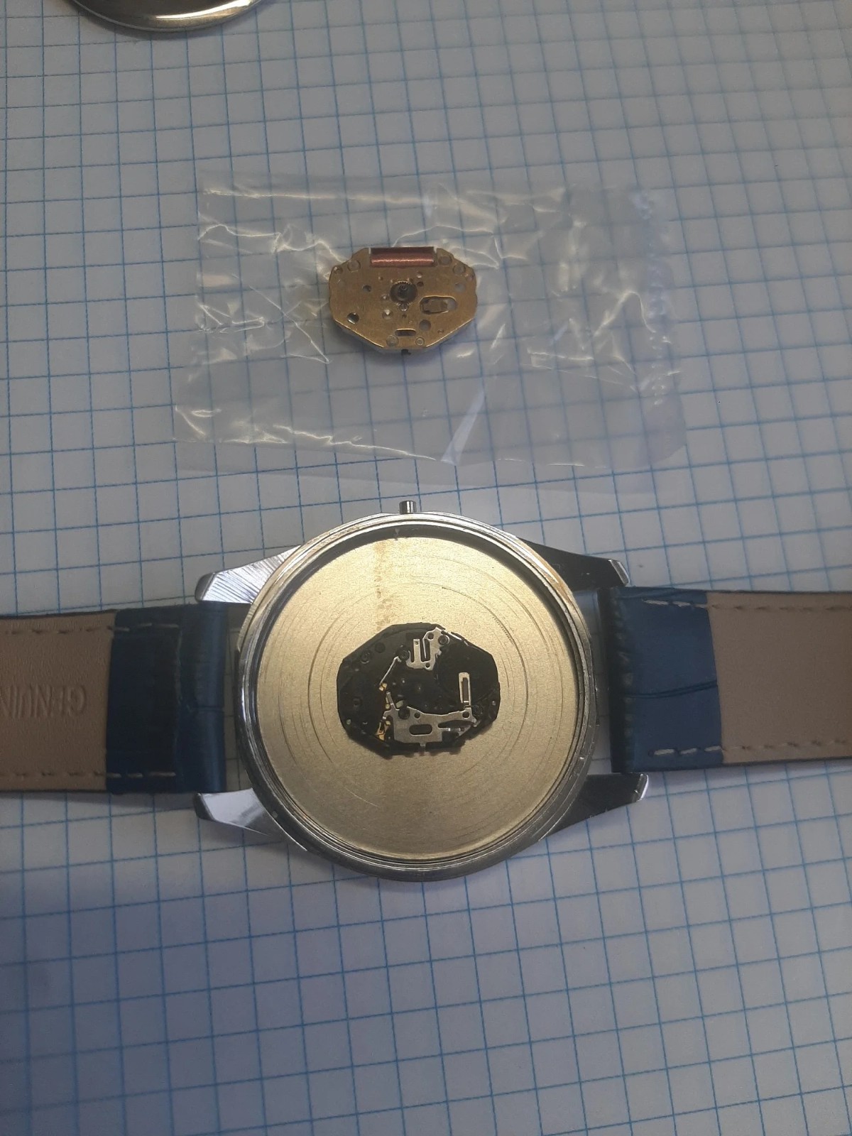 Quartz Watch Movement 3-Hand Gold Tone Durable Metal Gear Replacement Repair Par