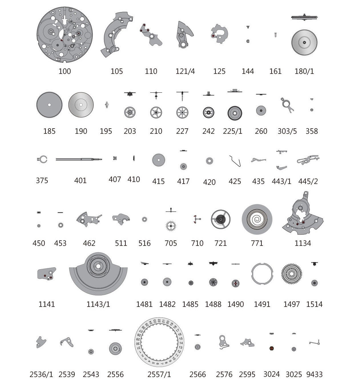 Genuine ETA 2892-2 Movement Parts Swiss Made, all parts available