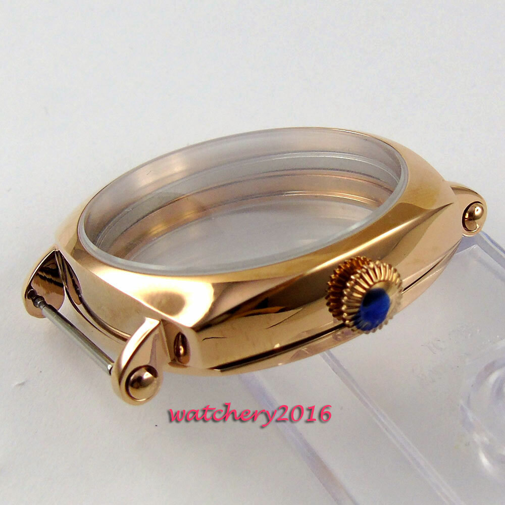 NEW 44mm High quality Watch stainless steel golden plated CASE fit 6498 6497