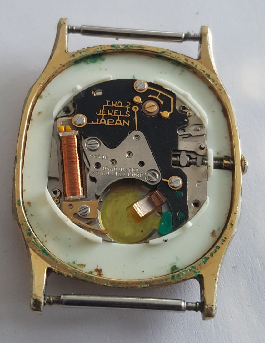 Seiko Gold Plated Bezel and Case Number 7430-5128 With Dial, Hands and Crystal