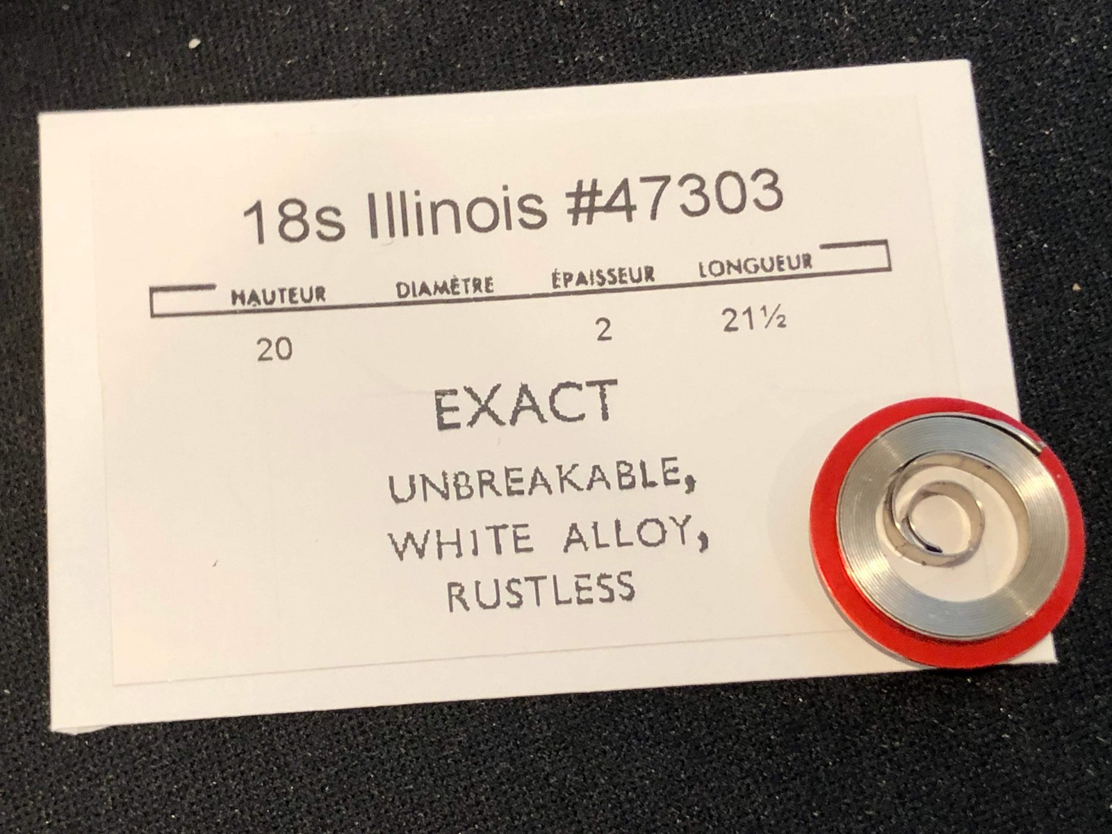 Illinois Mainspring for 18s No. 47303 (EXACT) – Alloy