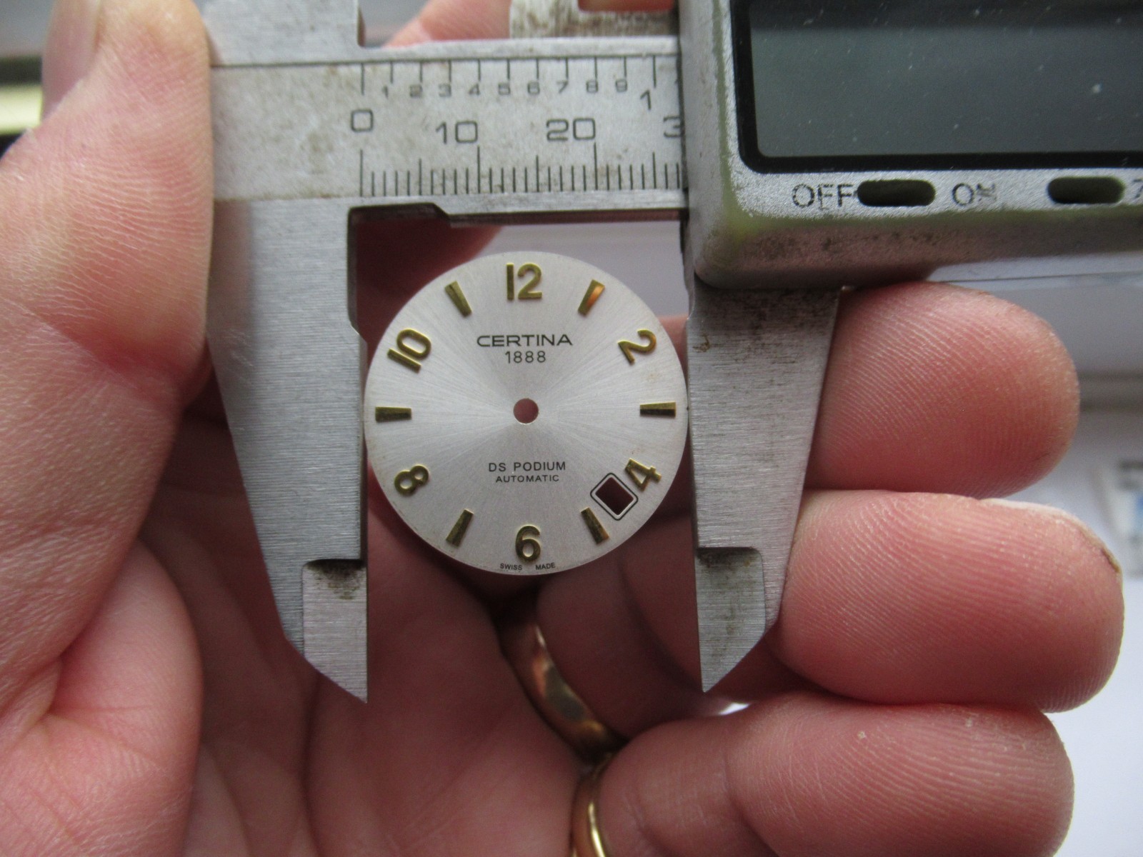 Certina DS Podium Automatic 1888 Date Dial For Spares Parts Repairs 27mm G/Con