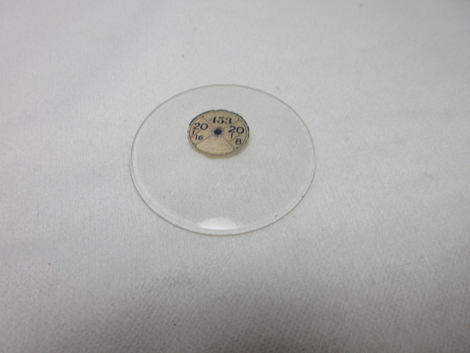 THICK GLASS POCKET WATCH CRYSTAL 20 1/16 REPLACEMENT PART NEW OLD STOCK #BB20